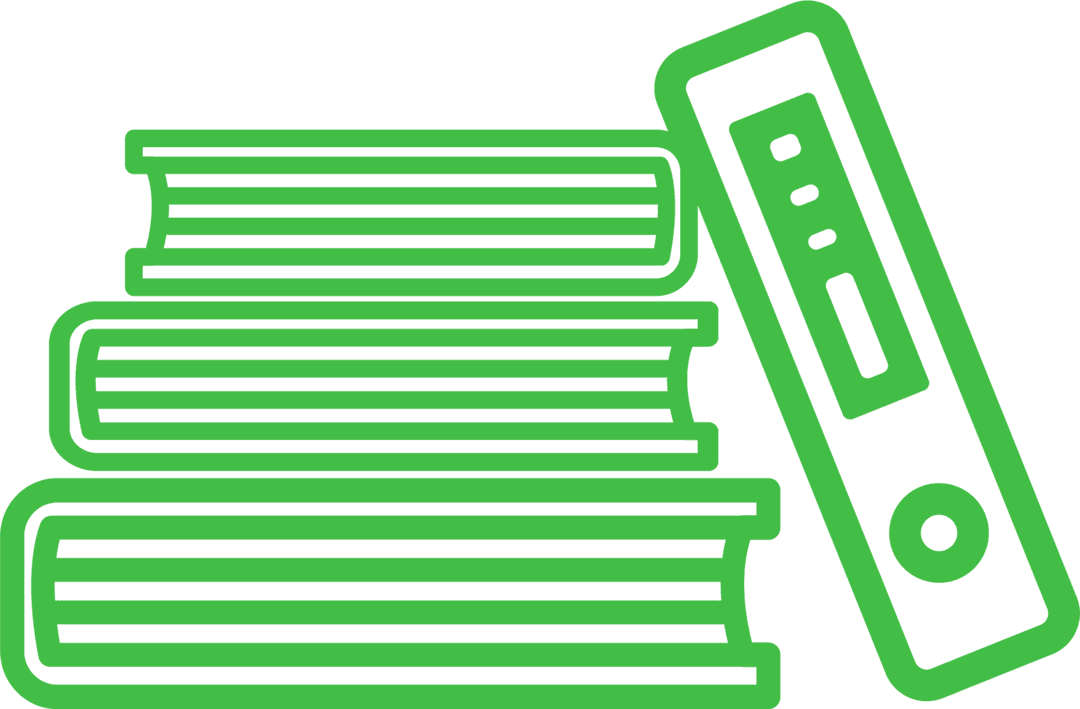 Green Books Illustration with Transparent Background