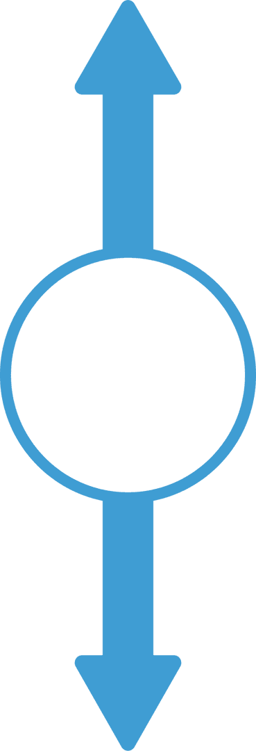 Blue Arrows and Ring on Transparent Background