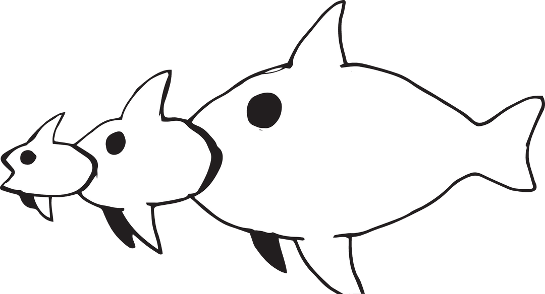 Transparent Fish Vector Illustration on White Background