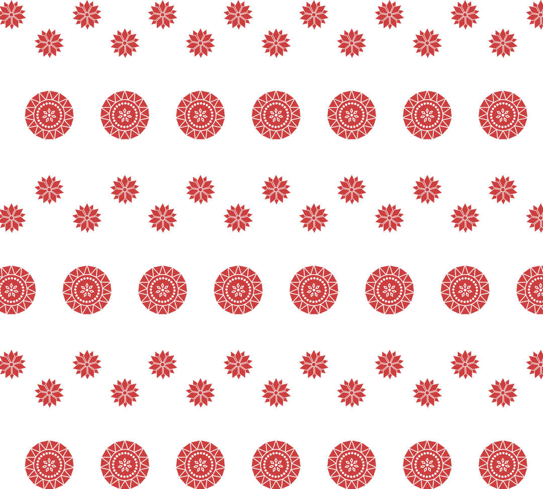 Red Floral Pattern on Transparent Background for Graphic Design