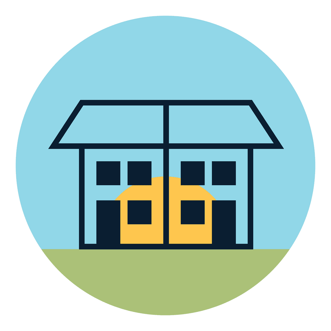 Contemporary House Icon with Transparent Background