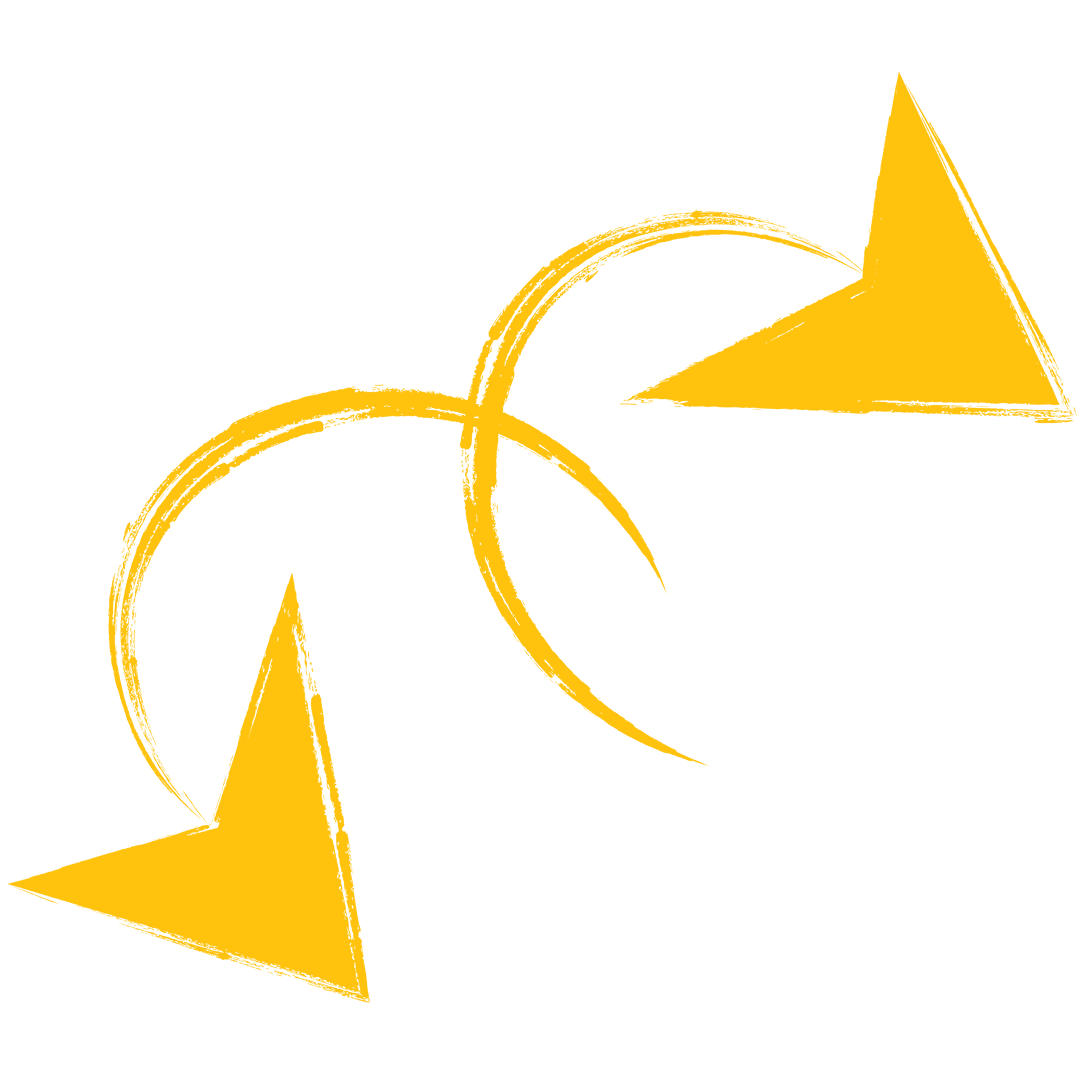 Orange Rotational Arrows Design on Transparent Background