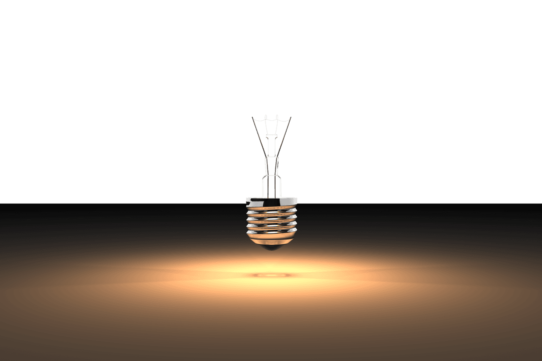 Floating Light Bulb on Transparent Background for Creative Ideas