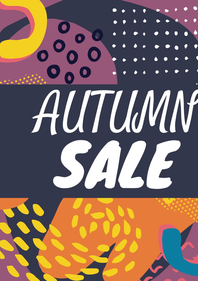 Vibrant Abstract Autumn Sale Poster with Bold Text