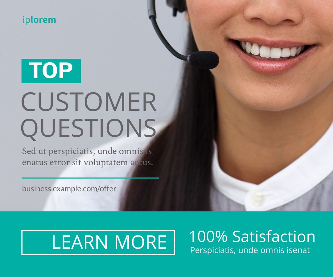 Smiling Customer Service Representative Answering Questions - Download Free Stock Templates Pikwizard.com