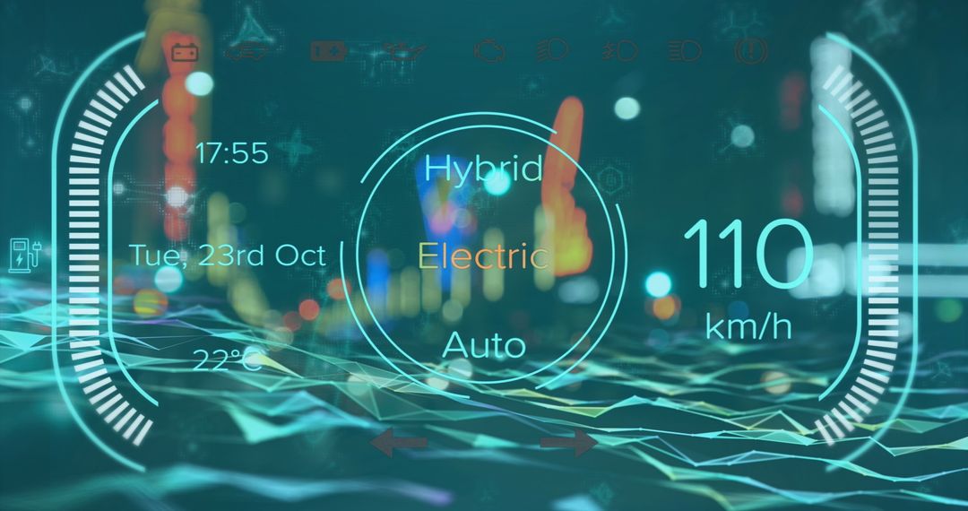 Futuristic Dashboard Display with Technology Overlay