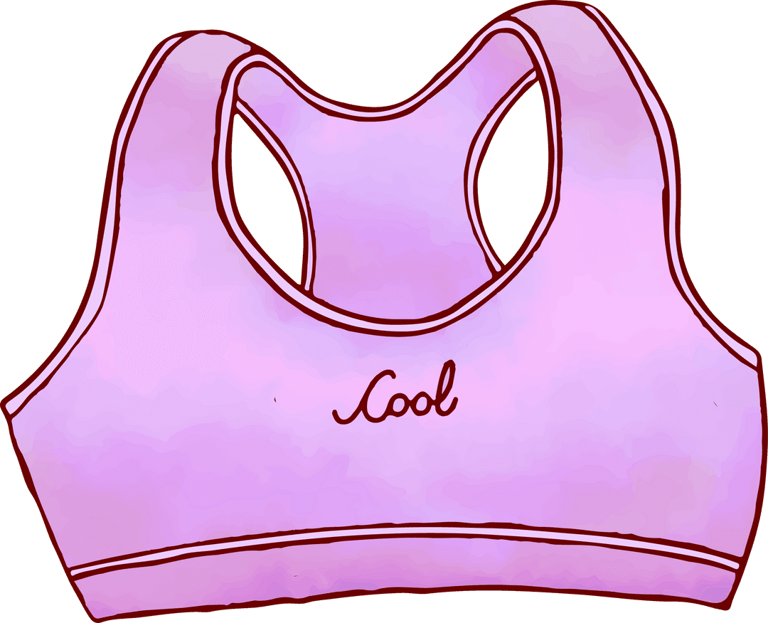 Minimalist Pink-Lavender Gradient Sports Bra with Racerback on Transparent Background