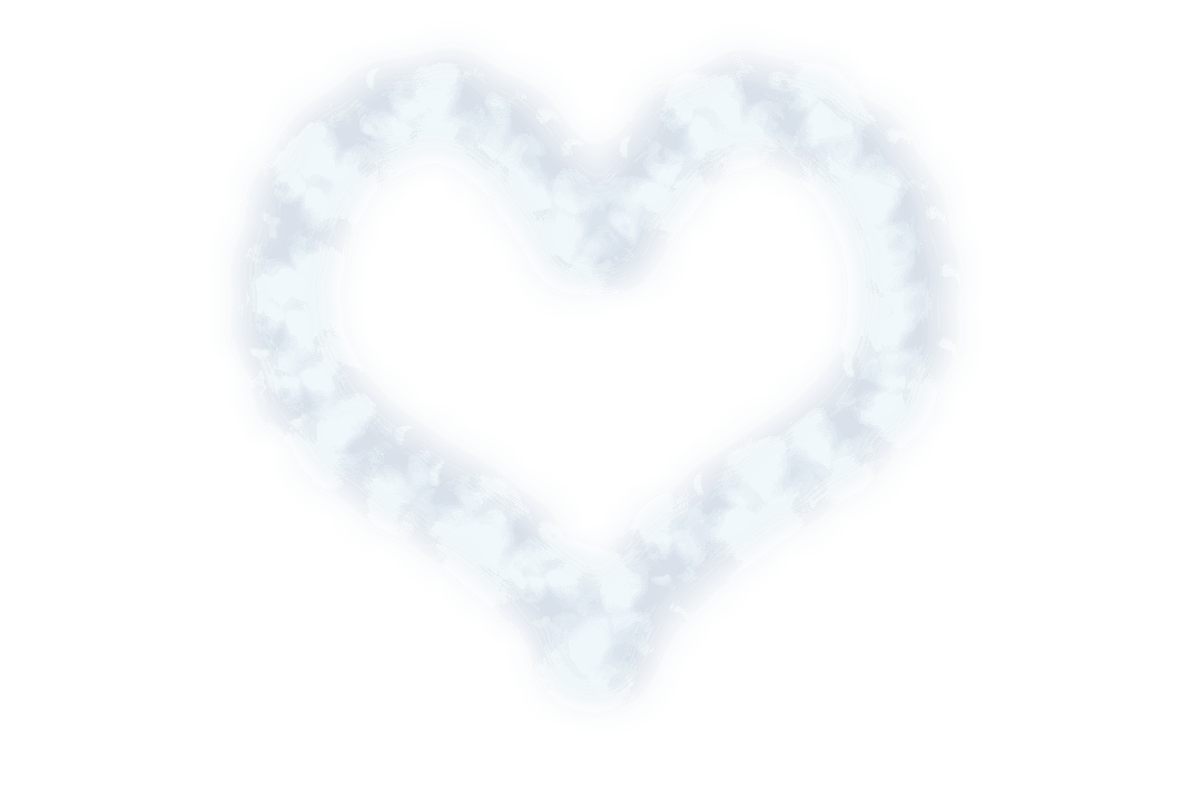 Transparent Heart Illustration on Smoky Background