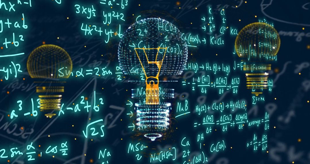 Innovative Ideas and Mathematical Equations Conceptual Overlay