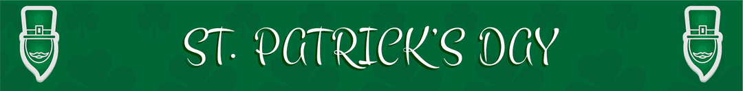 St. Patrick's Day Text on Green Banner Transparent Background