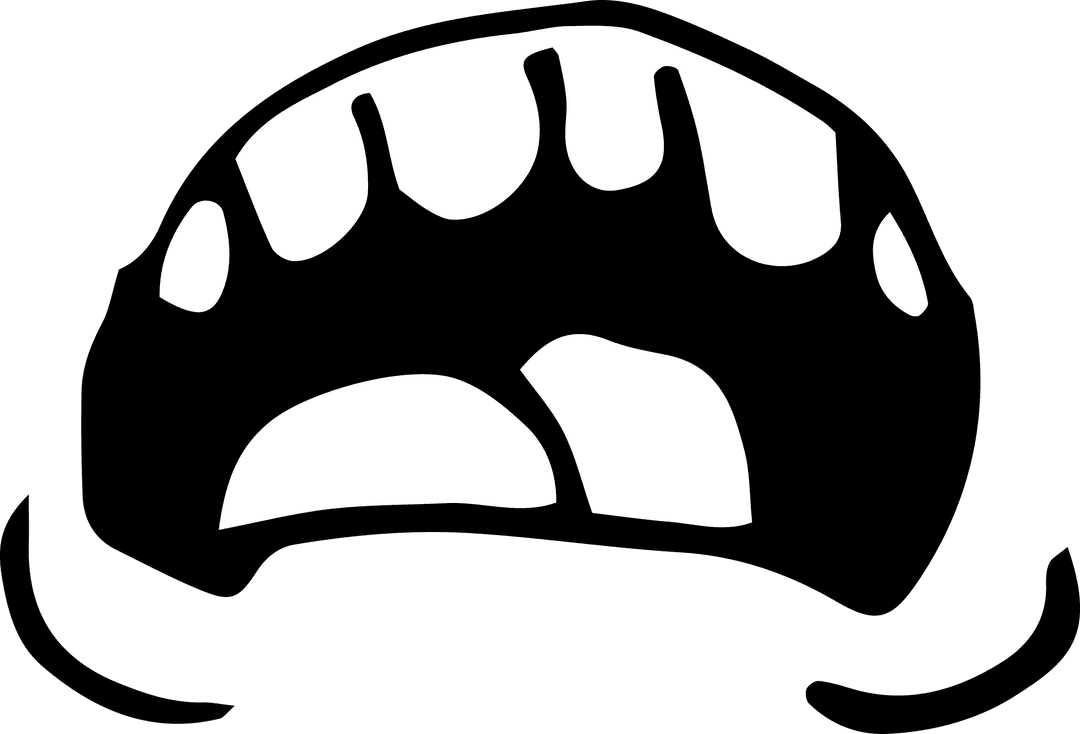 Transparent Illustration of Terrified Mouth with Teeth Display