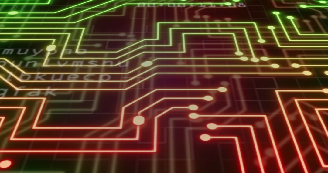 Abstract Network Circuit with Business Icons