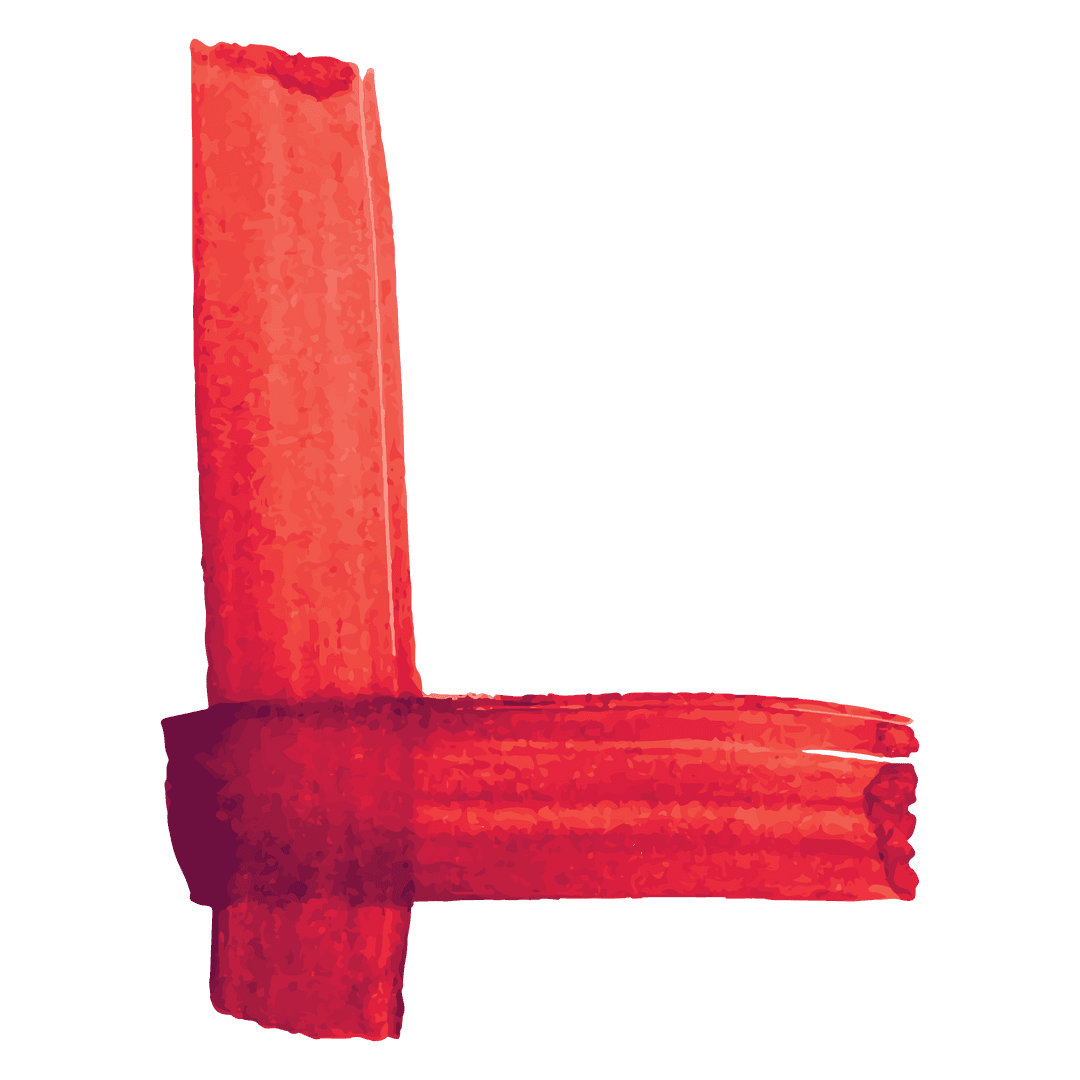 Transparent Abstract Red Brush Stroke Element on Clear Background