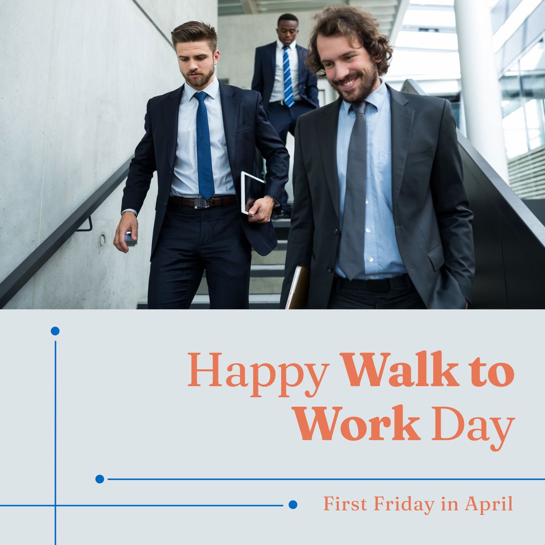 Corporate Team Celebrating Walk to Work Day in Office