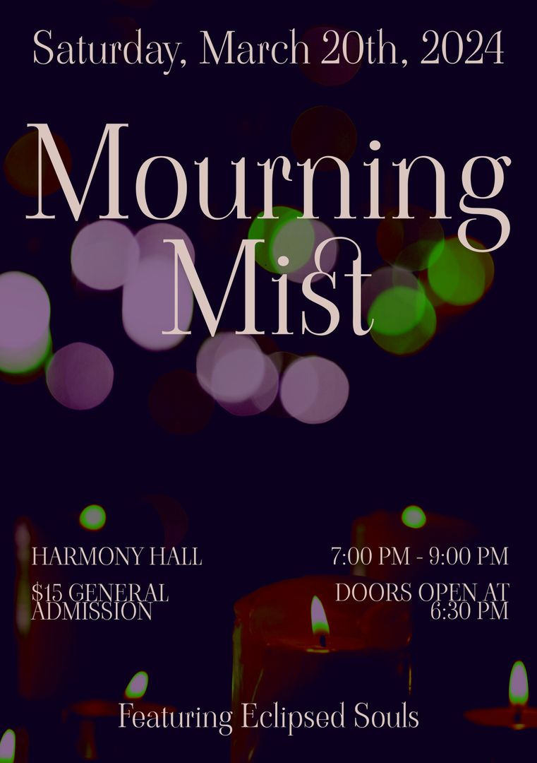 Concert Poster: Mourning Mist Performing Live at Harmony Hall - Download Free Stock Templates Pikwizard.com