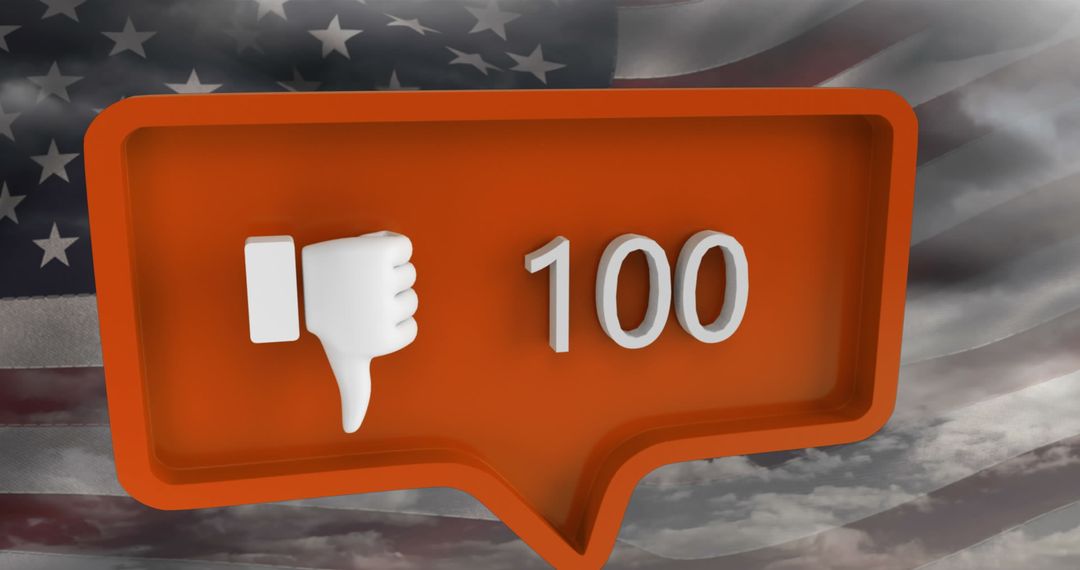 Social Media Dislike Icon with US Flag Background - Free Images, Stock Photos and Pictures on Pikwizard.com