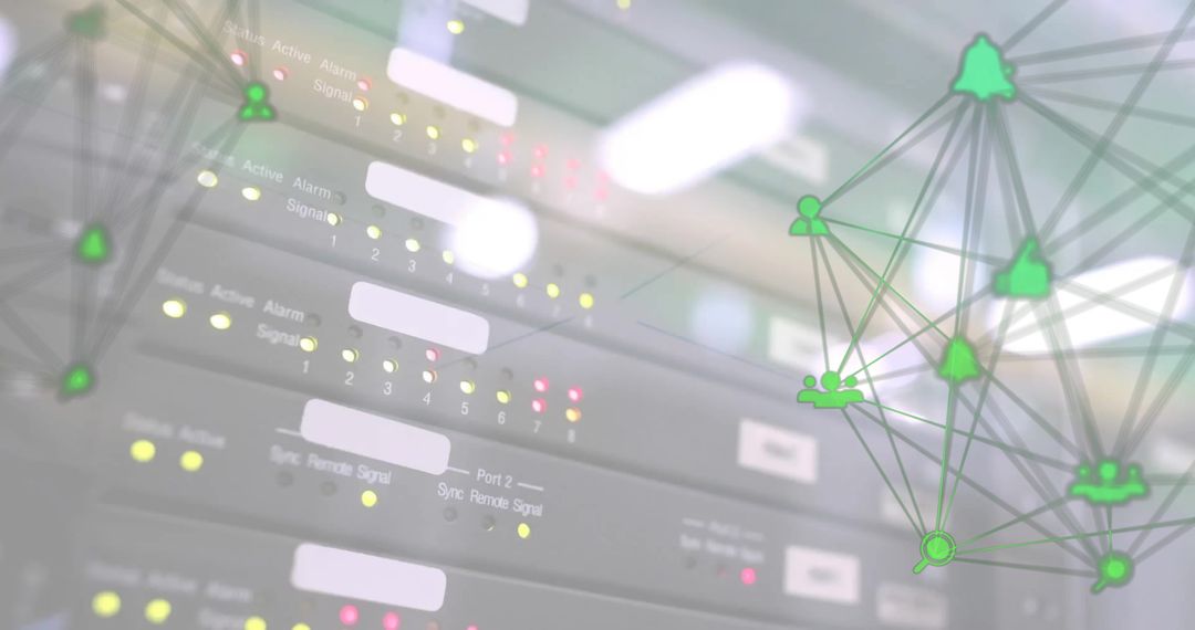 Digital Network Layer Overlaid on Server Equipment
