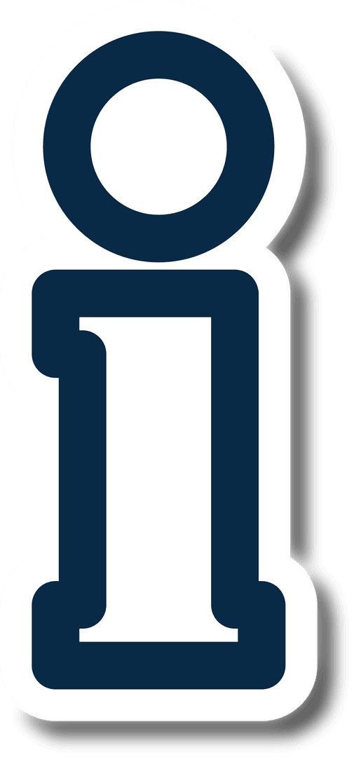 Bold Blue Informational Symbol on Transparent Background