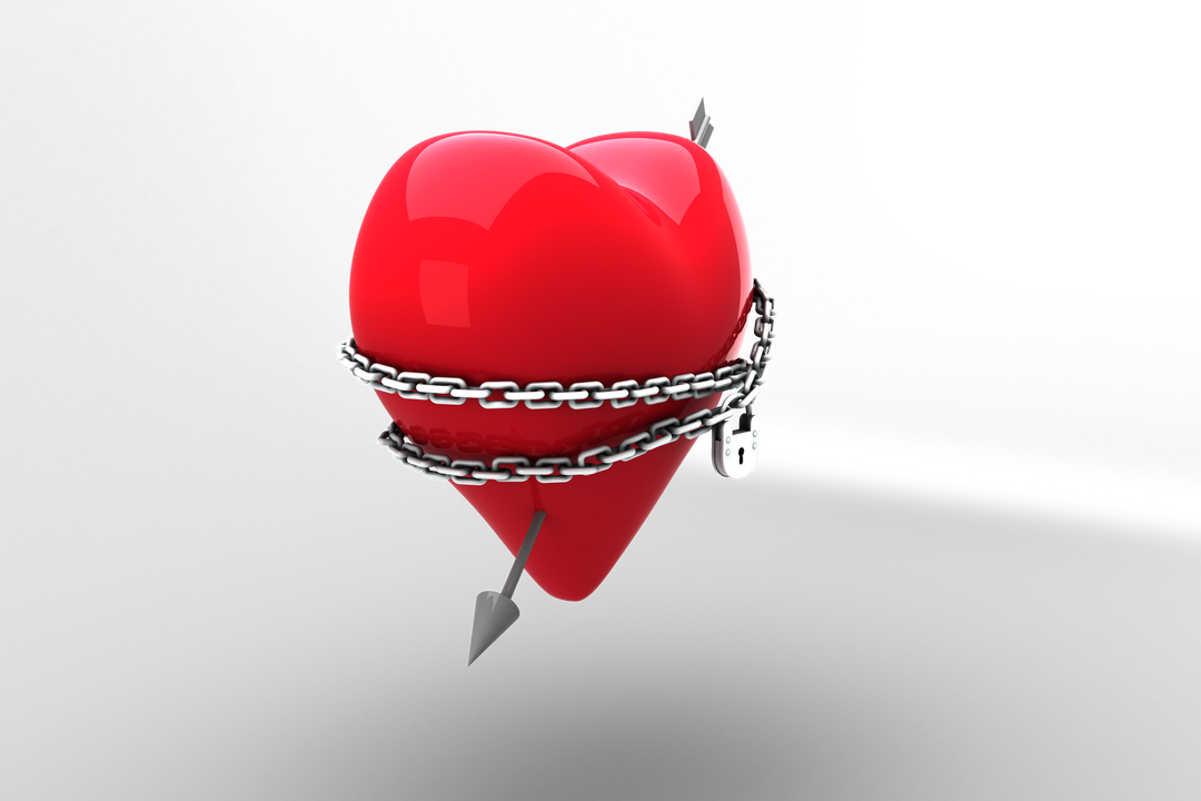 Red Heart with Chain and Padlock on Transparent Background Vector Illustration - Download Free Stock Images Pikwizard.com