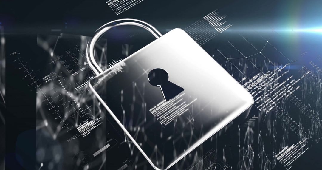 Digital Padlock Symbolizing Cybersecurity in Technological Landscape