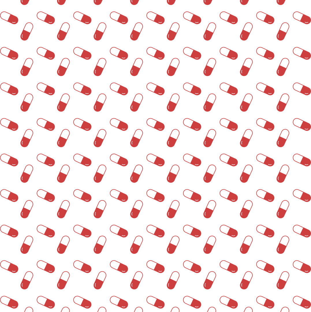 Seamless Pattern of Red Pills on Transparent Background