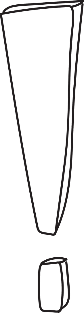 Black Exclamation Mark Emoji on Transparent Background