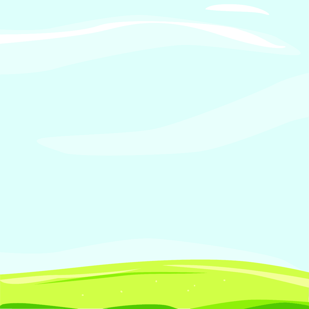 Grass Field and Blue Sky on Transparent Background