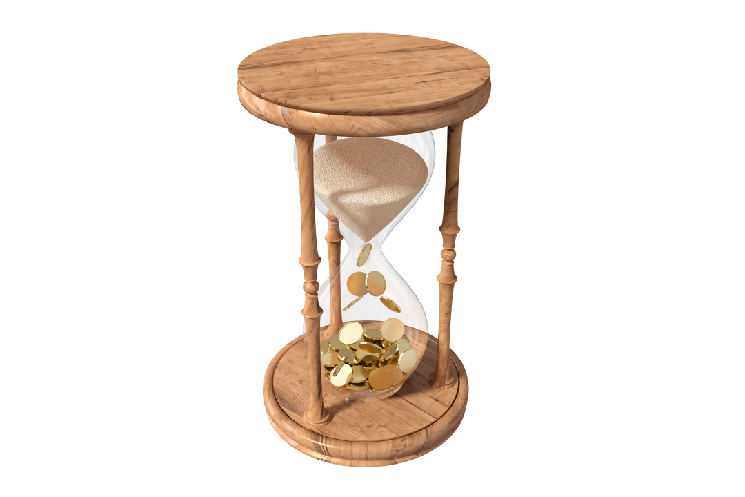 Transparent Hourglass with Sand Timing Coins Flowing - Download Free Stock Images Pikwizard.com