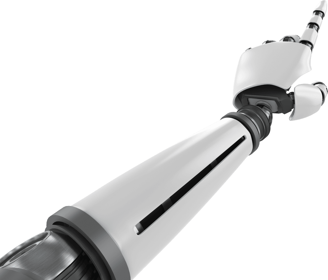 Shiny Transparent Robotic Hand with Pointing Finger