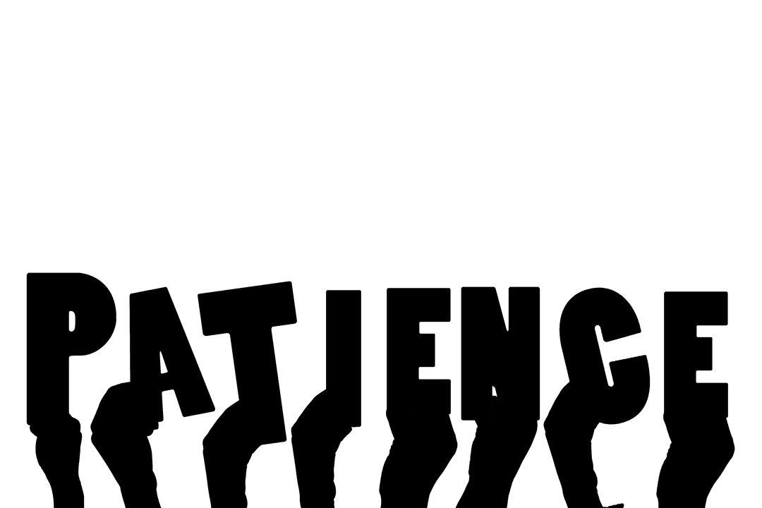 Patience Text with Hands Illustration on Transparent Background