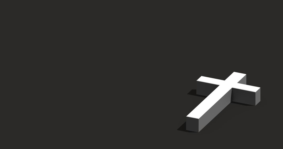Minimalist White Cross on Dark Background Symbolizing Christianity