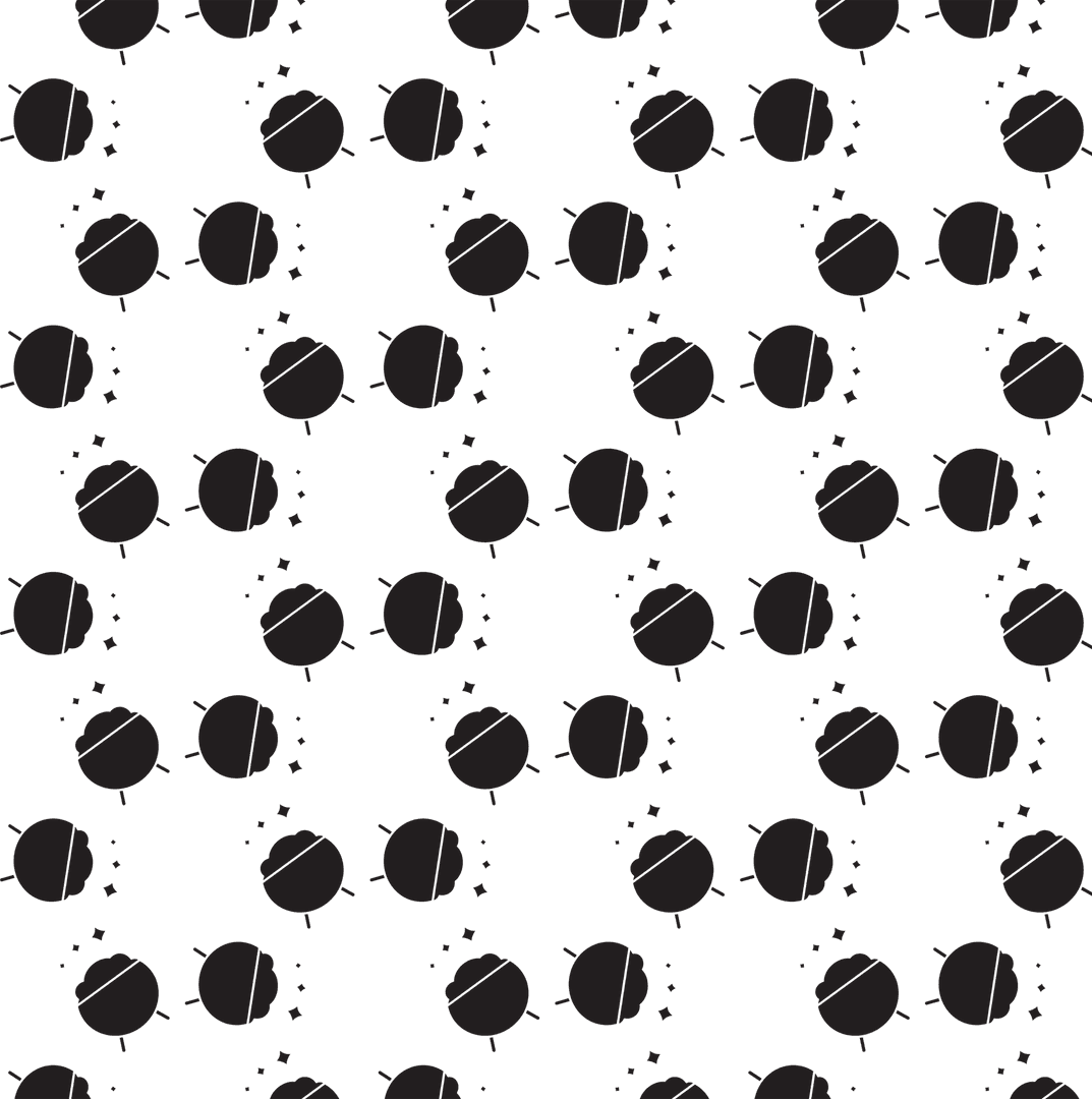 Abstract Pattern of Black Shapes on Transparent Background