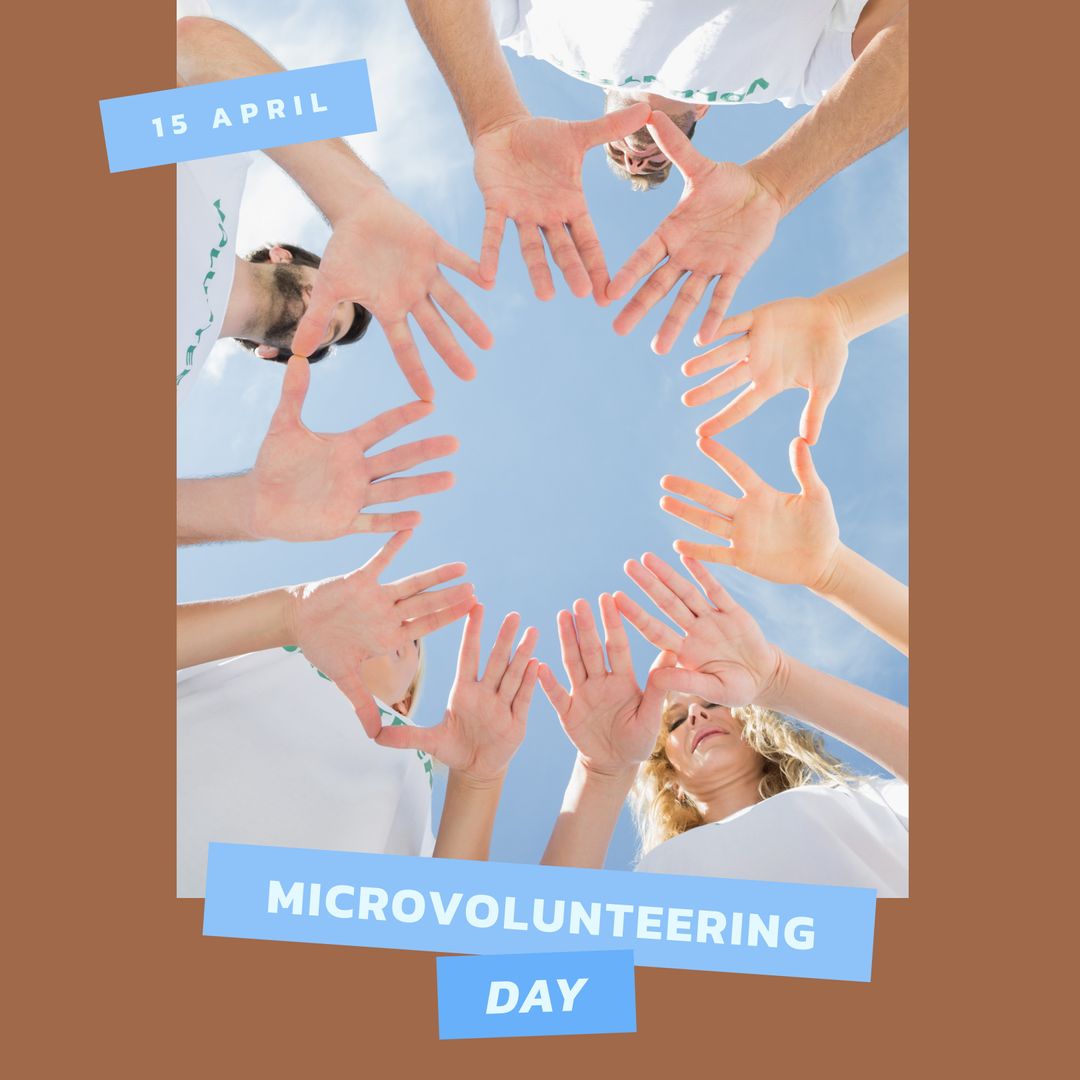 Unity Hands Circle Celebrating Microvolunteering Day Outdoors