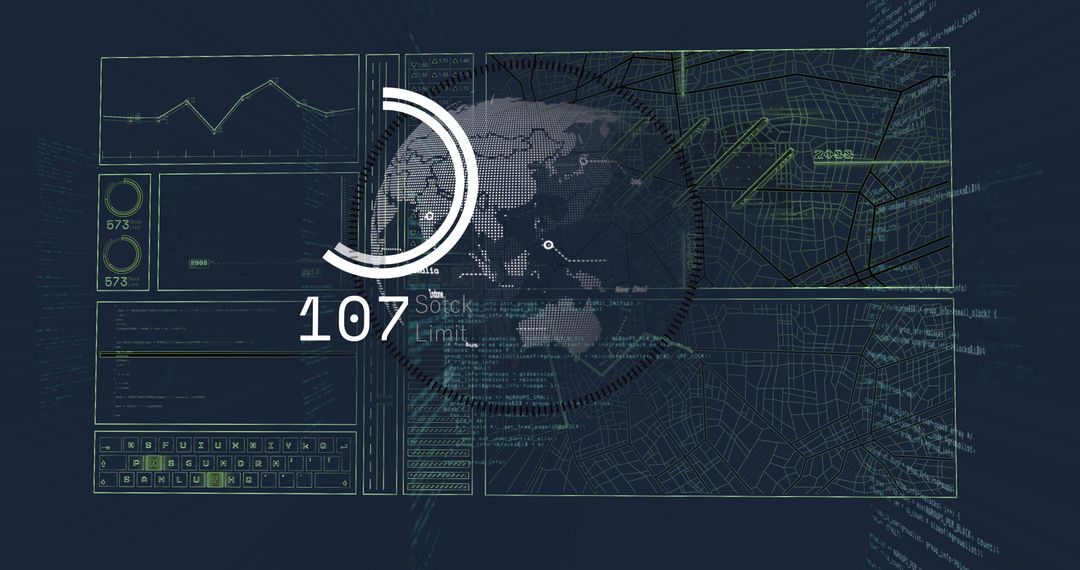 Digital Interface with Data Processing and Global Mapping - Free Images, Stock Photos and Pictures on Pikwizard.com