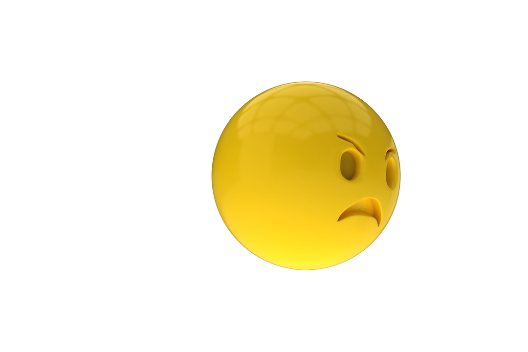 Three-Dimensional Angry Smiley Emoji on Transparent Background - Download Free Stock Images Pikwizard.com