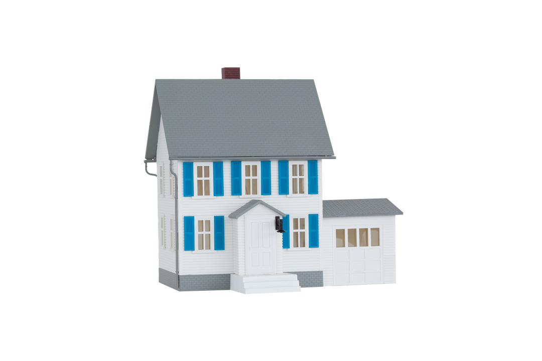 Transparent House Illustration with Blue Windows and Garage Isolated - Download Free Stock Images Pikwizard.com