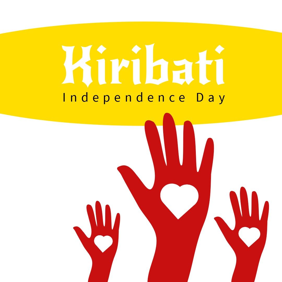 Illustration of kiribati independence day text with hands and heart shape patterns, copy space - Download Free Stock Templates Pikwizard.com