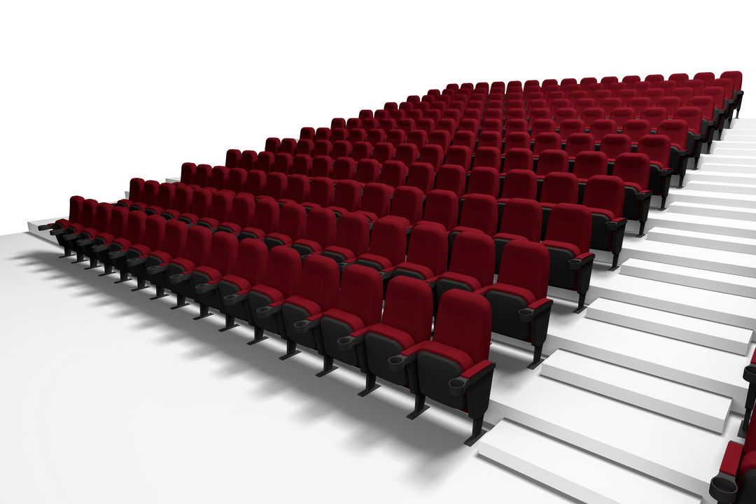 Red Cinema Seats in Perfect Rows on Transparent Background - Download Free Stock Images Pikwizard.com