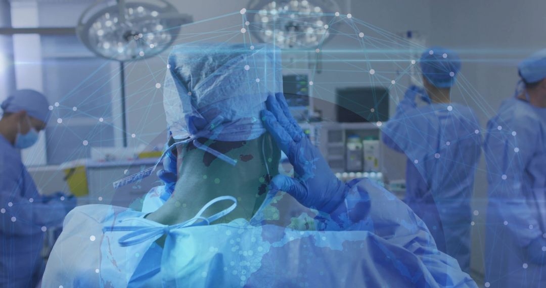 Surgeon Ensuring Precision in Modern Operating Room