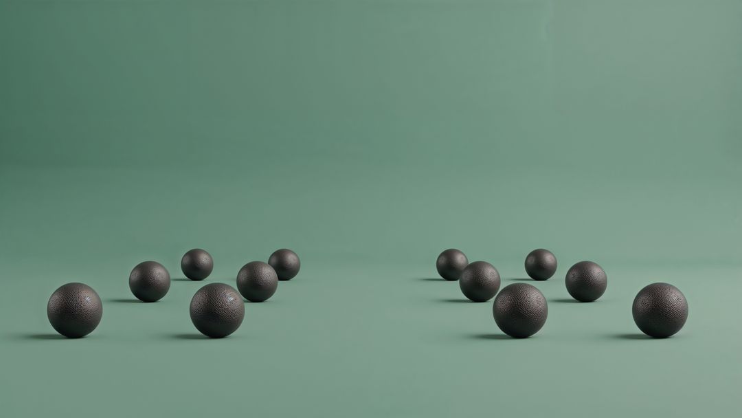 Abstract Spheres on Green Background