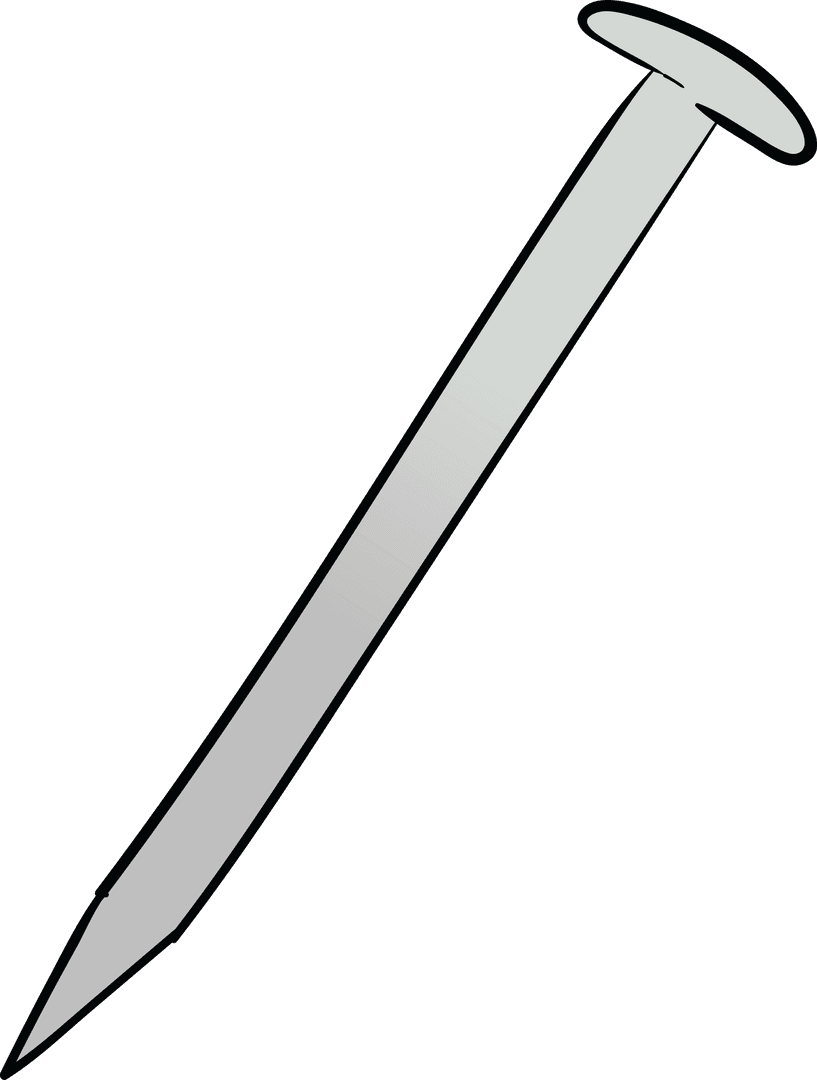 Metallic Nail Symbol on Transparent Background for Construction Concepts