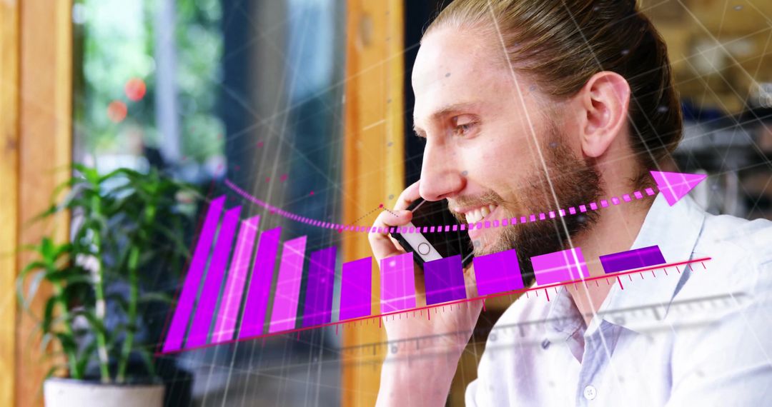 Businessman Analyzing Data with Smartphone Insights