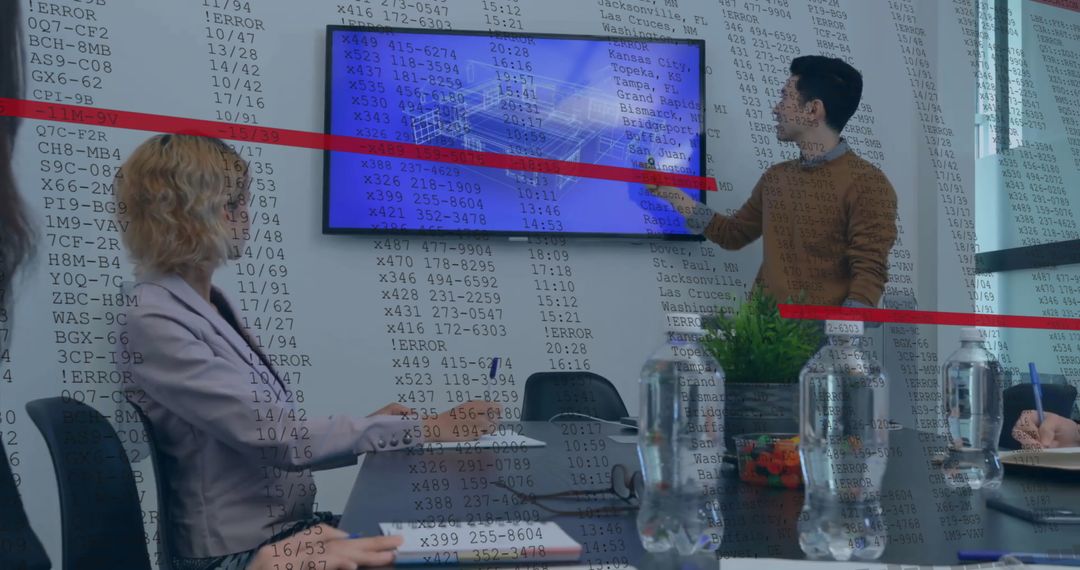 Financial Data Presentation in Modern Office Setting