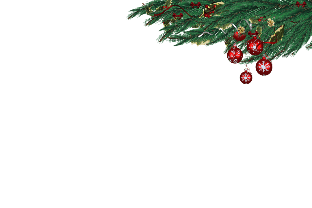 Transparent Christmas Tree Branch With Ornaments Hanging