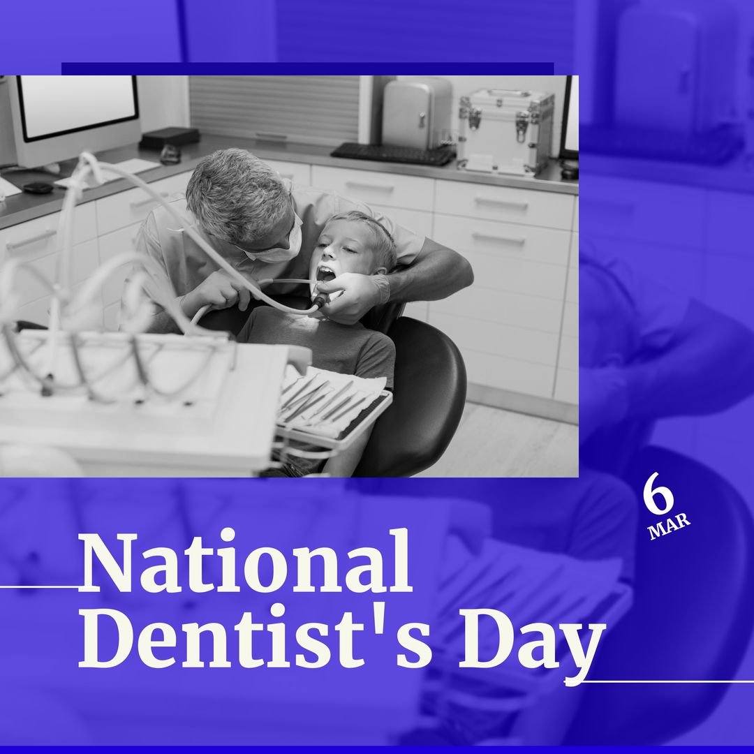 National Dentist's Day Celebration with Male Dentist Examining Boy - Download Free Stock Templates Pikwizard.com