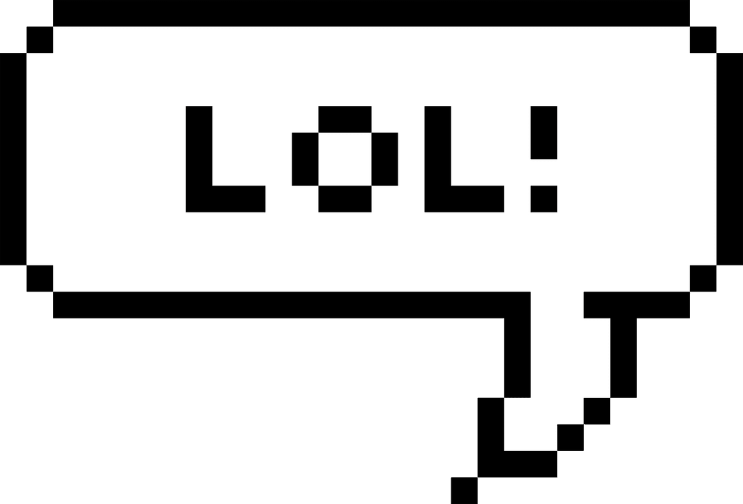 Digital Speech Bubble with LOL Text on Transparent Background