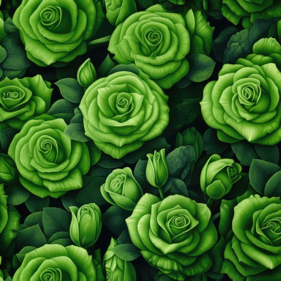 Full frame of green roses background, created using generative ai technology - Free Images, Stock Photos and Pictures on Pikwizard.com