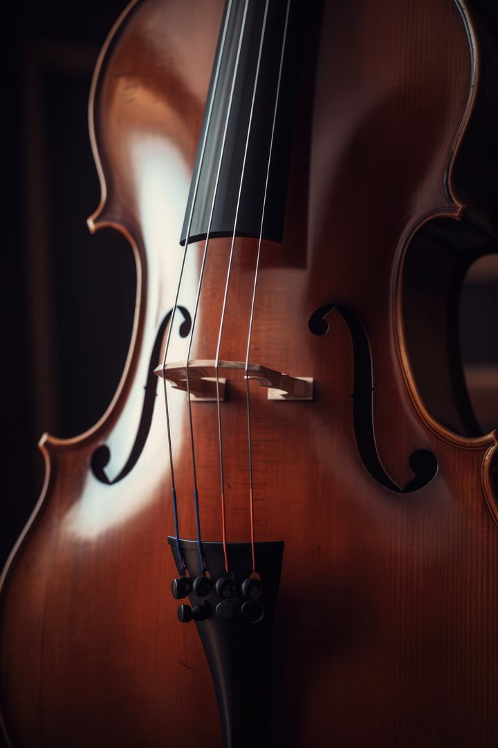 Close up of brown cello, created using generative ai technology - Free Images, Stock Photos and Pictures on Pikwizard.com