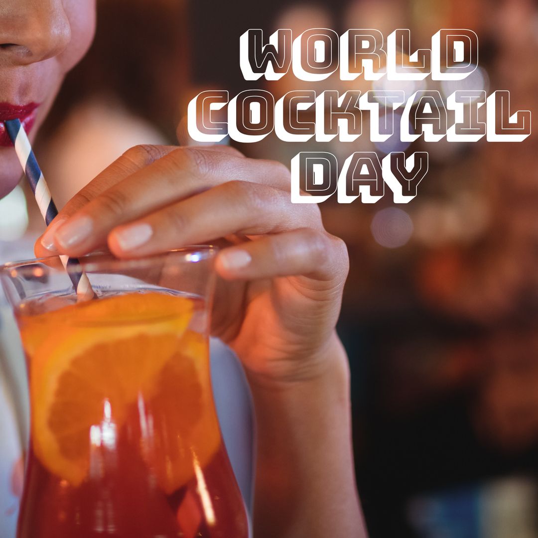 World Cocktail Day Celebration with Close-Up of Festive Drink - Download Free Stock Templates Pikwizard.com