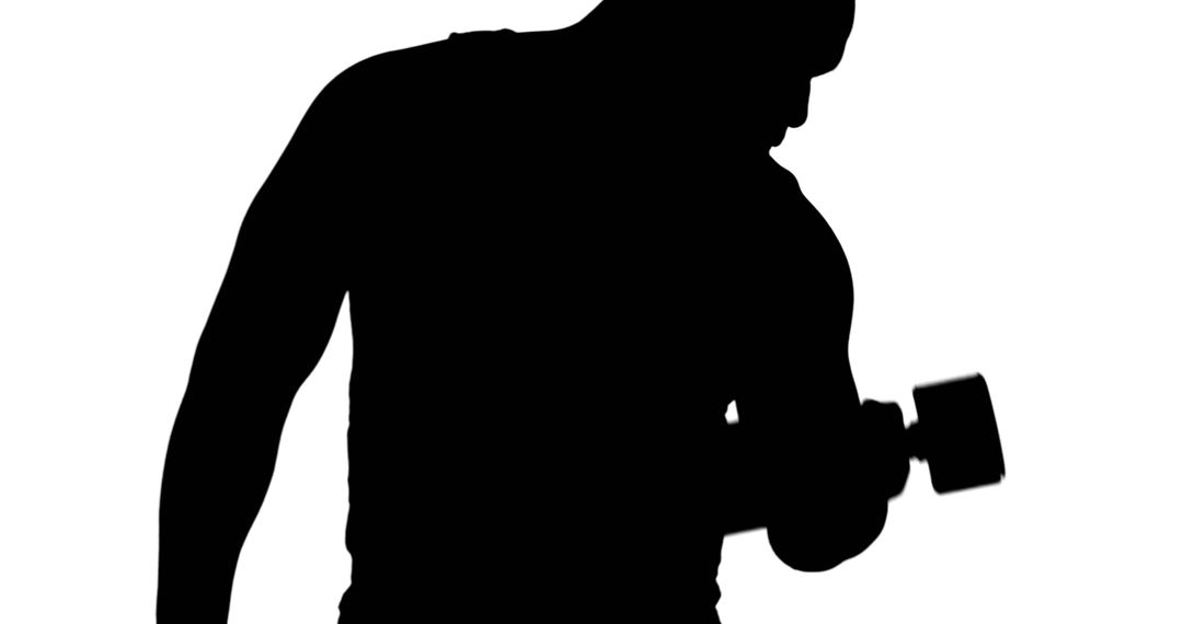 Silhouette of Athlete Lifting Dumbbell for Workout - Free Images, Stock Photos and Pictures on Pikwizard.com